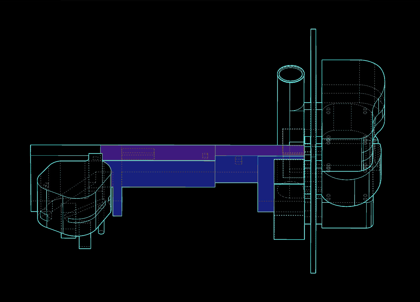 Wall House #2 plan with the hallway connector highlighted.